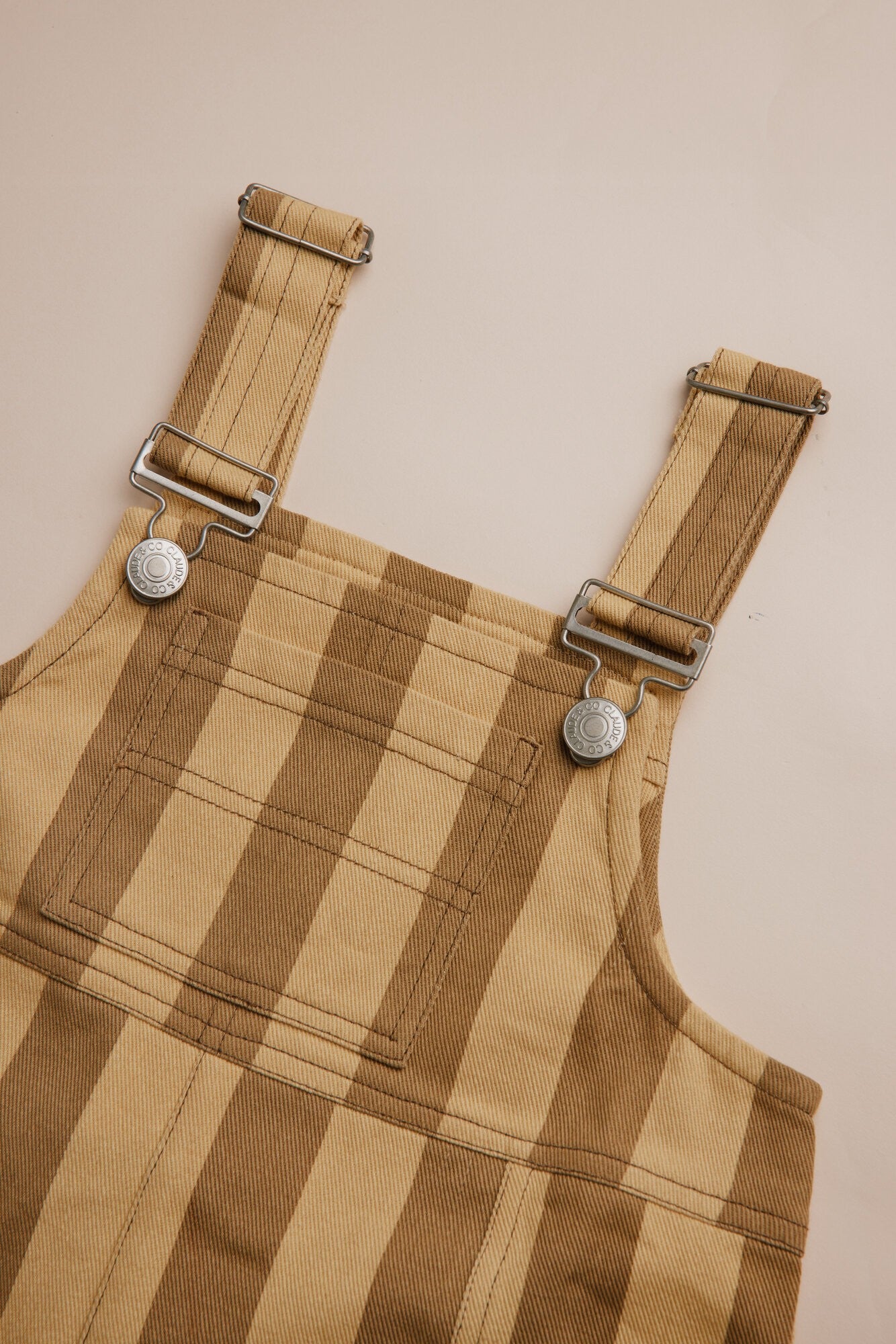 Claude & Co Blythe Banoffee Stripe Dungaree