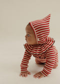 Claude & Co Pixie Crimson Stripe Bonnet