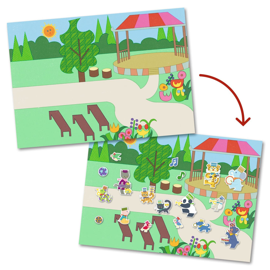 Djeco Repositionable Stickers Board - Fanfare