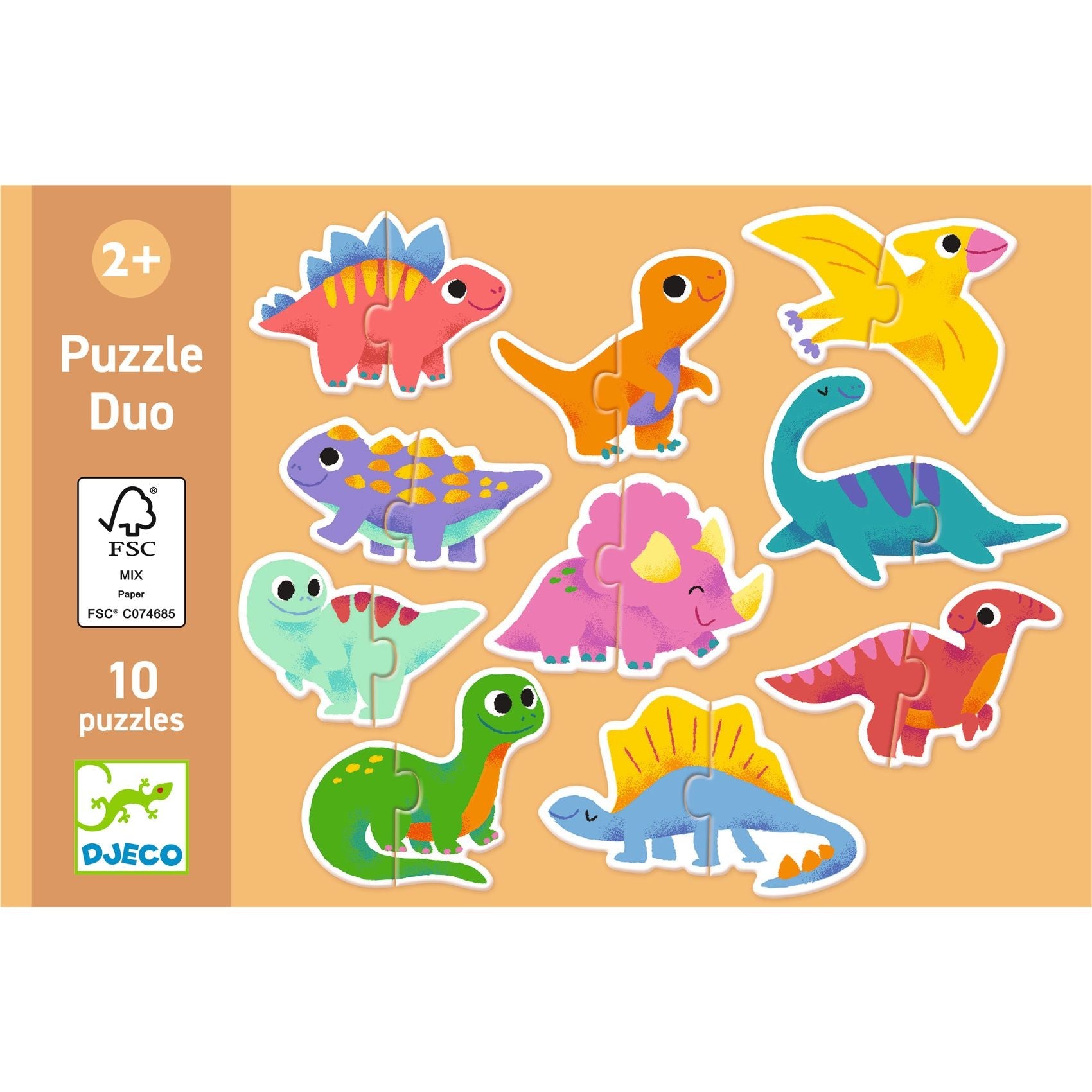 Djeco 10 Duo Puzzles - Dinos