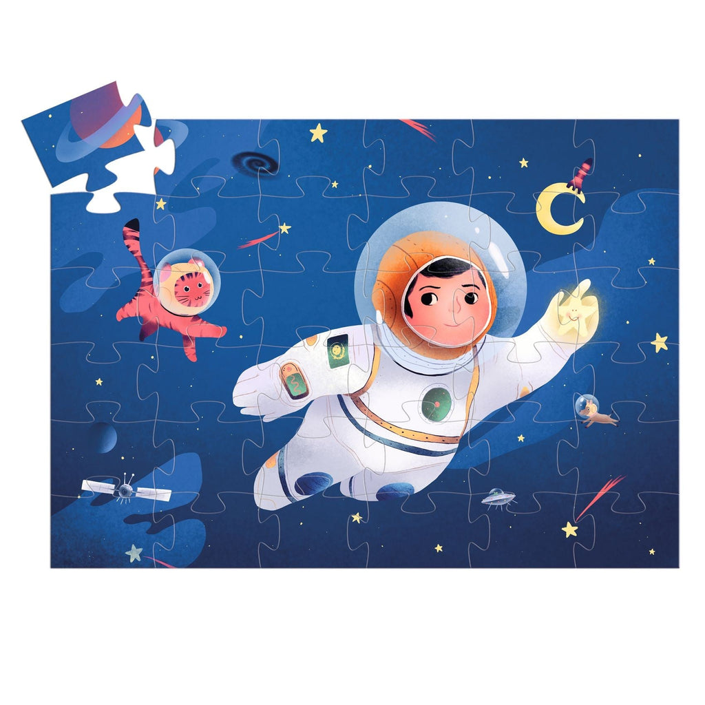 Djeco Silhouette 24 Piece Puzzle - Astronaut On The Moon