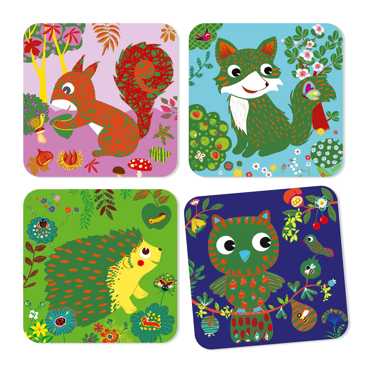 Djeco Colour Scratch Boards - Country Creatures