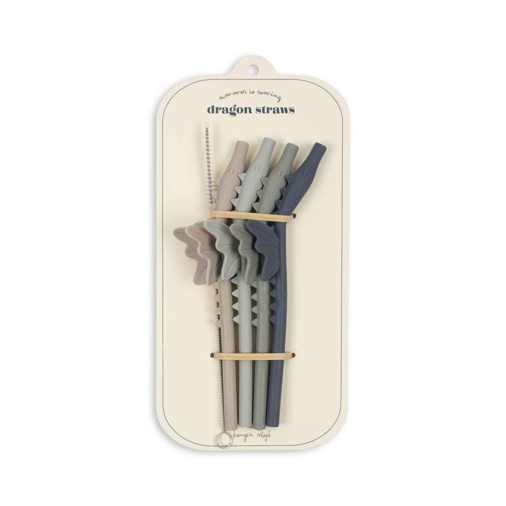 Konges Sløjd 4 Pack Silicone Straws Dragon