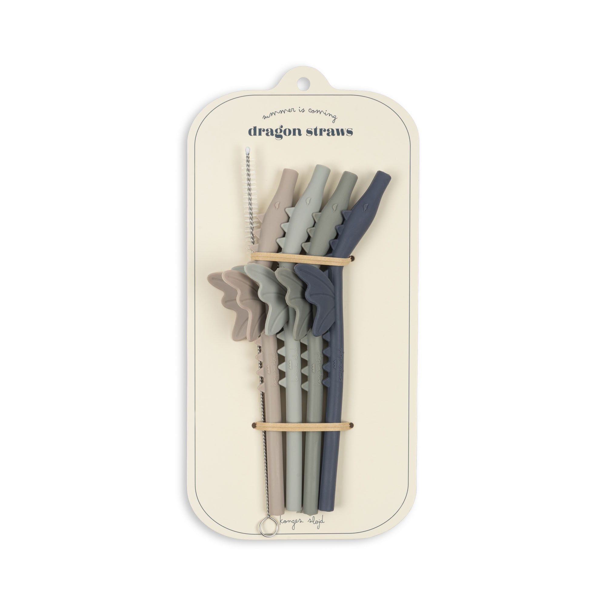 Konges Sløjd 4 Pack Silicone Straws Dragon