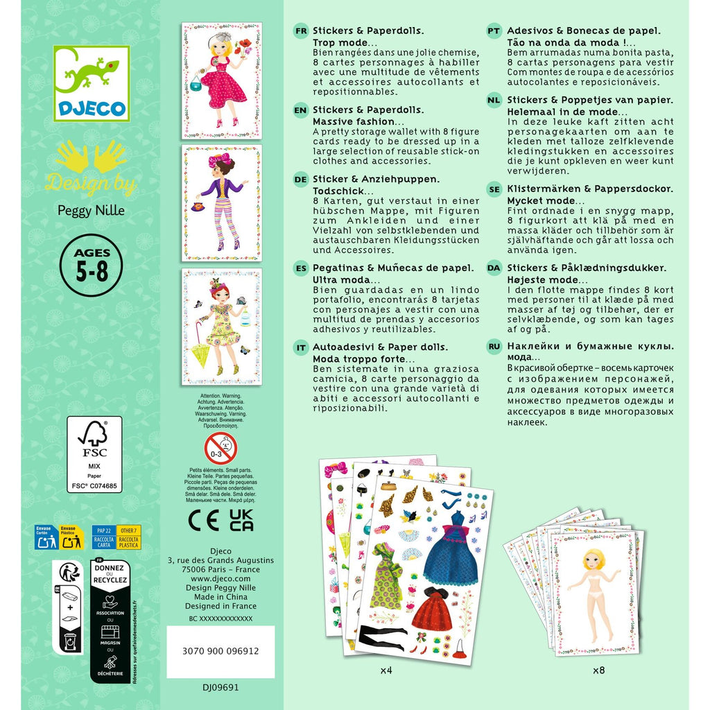 Djeco Massive Fashion Paper Dolls Craft Activity