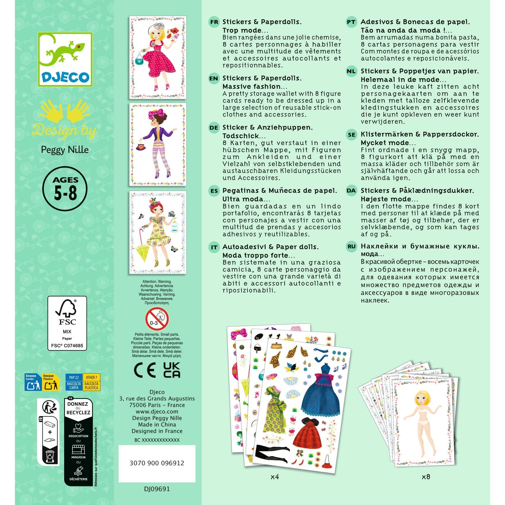 Djeco Massive Fashion Paper Dolls Craft Activity