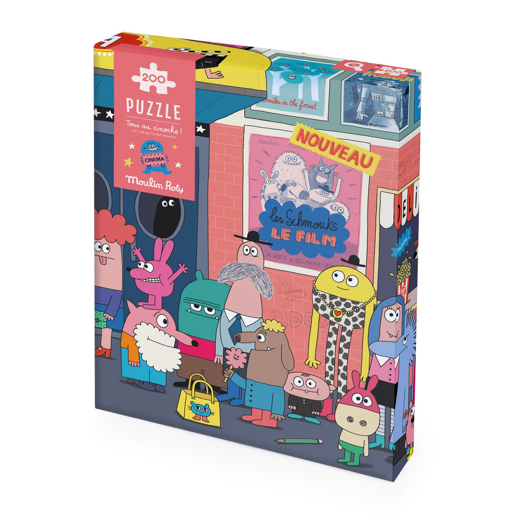 Moulin Roty Let's go to the movies puzzle (200 pcs) - Les Schmouks