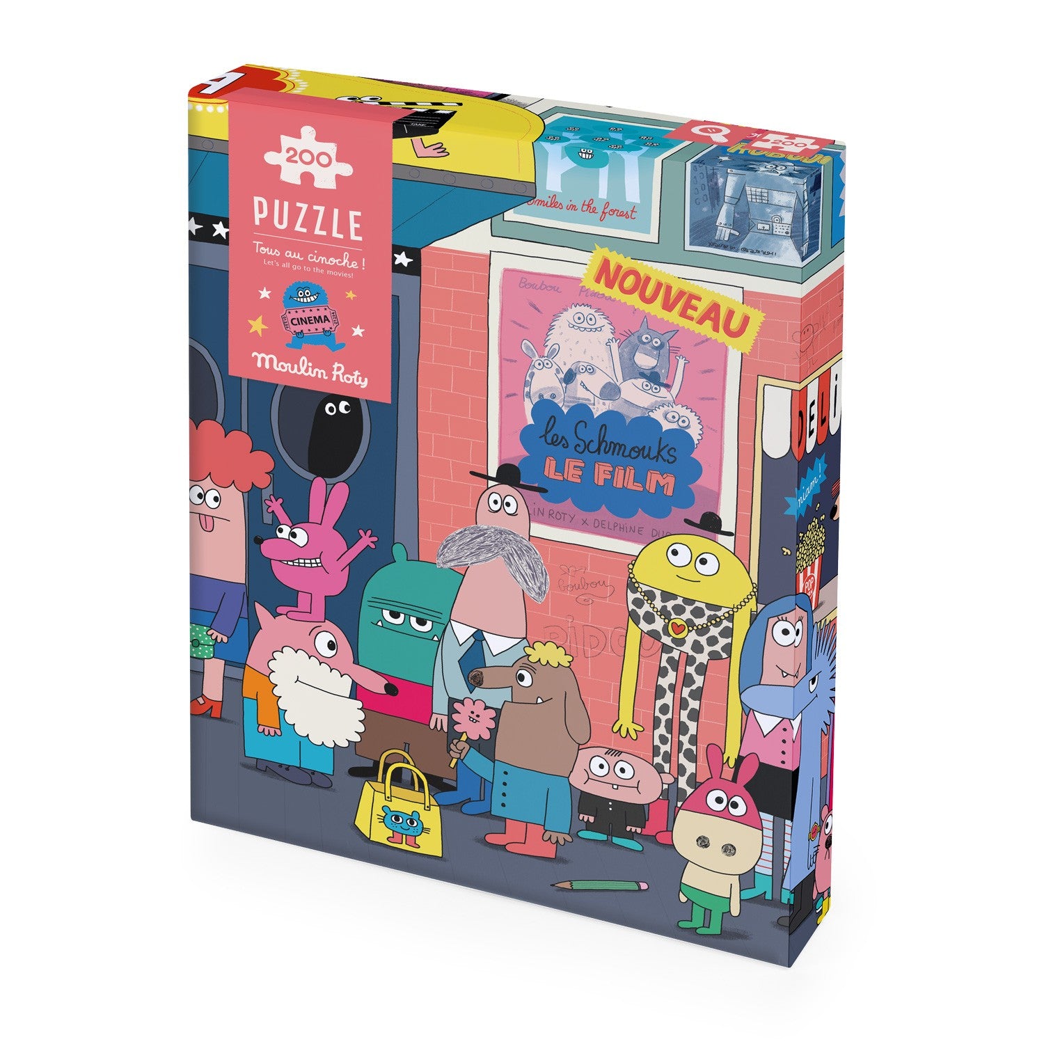 Moulin Roty Let's go to the movies puzzle (200 pcs) - Les Schmouks