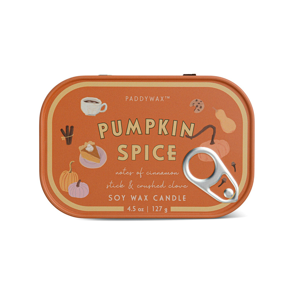 Paddywax Bistro 4.5oz/127g Pumpkin Printed Tin Candle - Pumpkin Spice