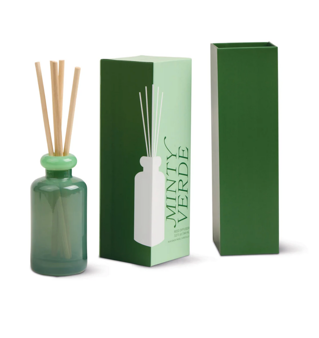 Paddywax Glass Diffuser Dark Green and Bright Green - Minty Verde