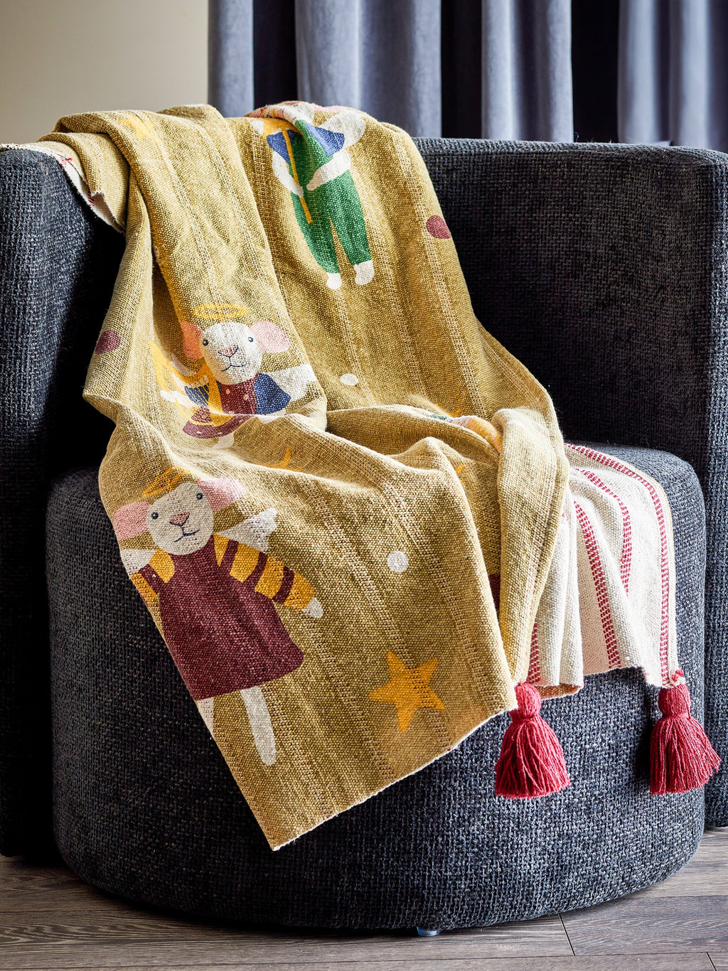 Bloomingville Peo Throw, Multi, Mixed Fibers