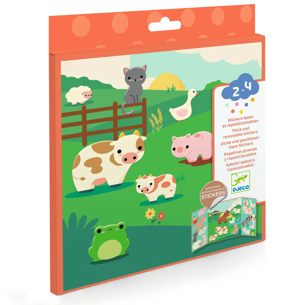 Djeco Farm Animals Repositionable Stickers Set