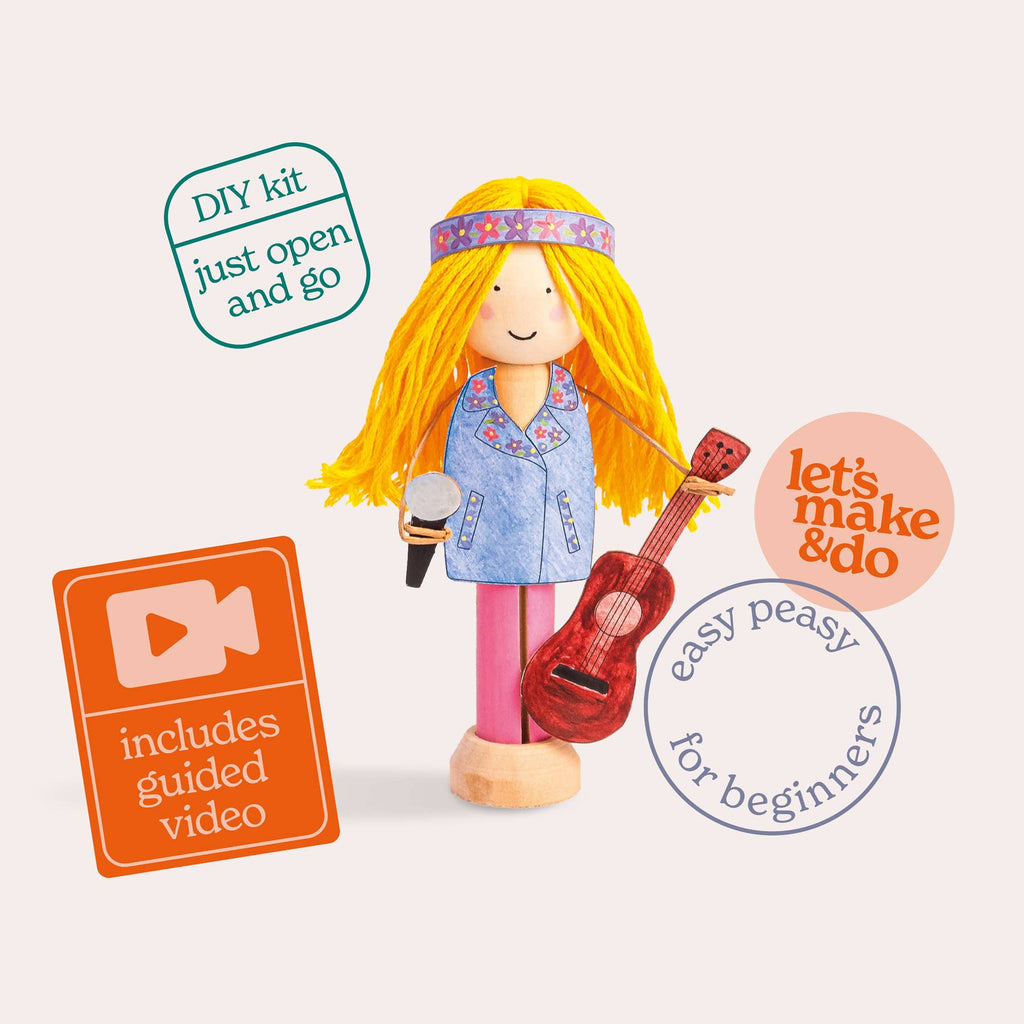 Make Your Own Popstar Craft Kit - Wooden Painting Gift Set