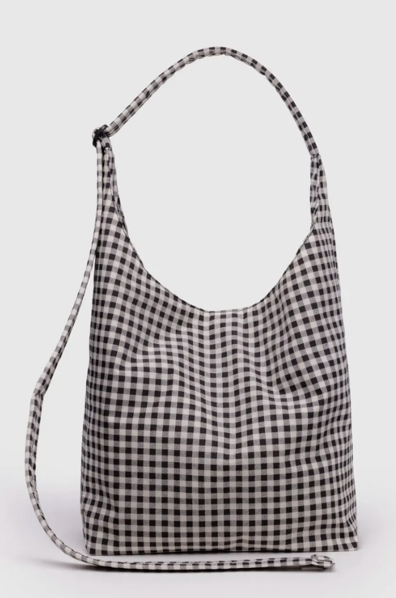 Baggu Large Nylon Sling - Black & White Gingham