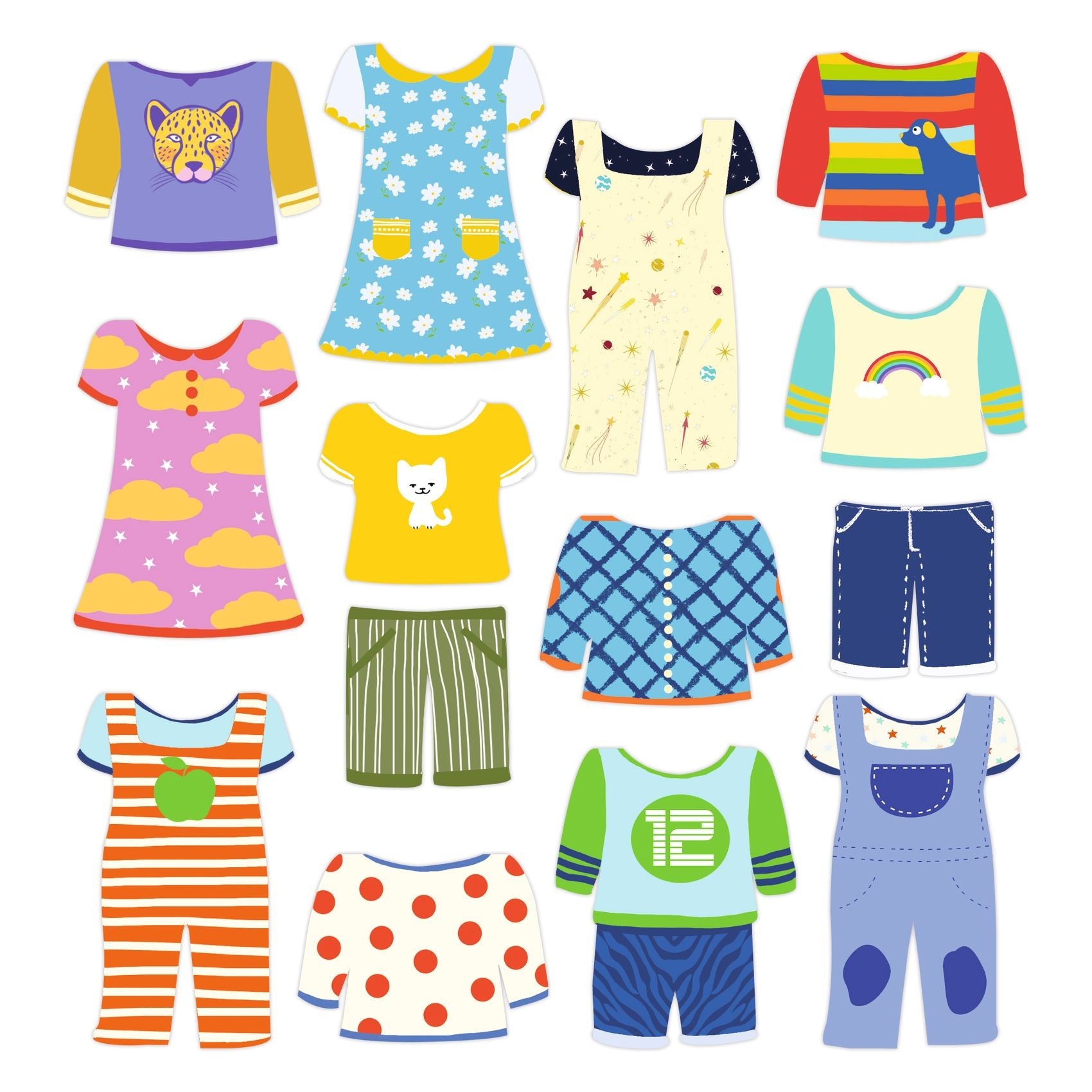 Djeco Easy To Peel Sticker Play Board - Clothes