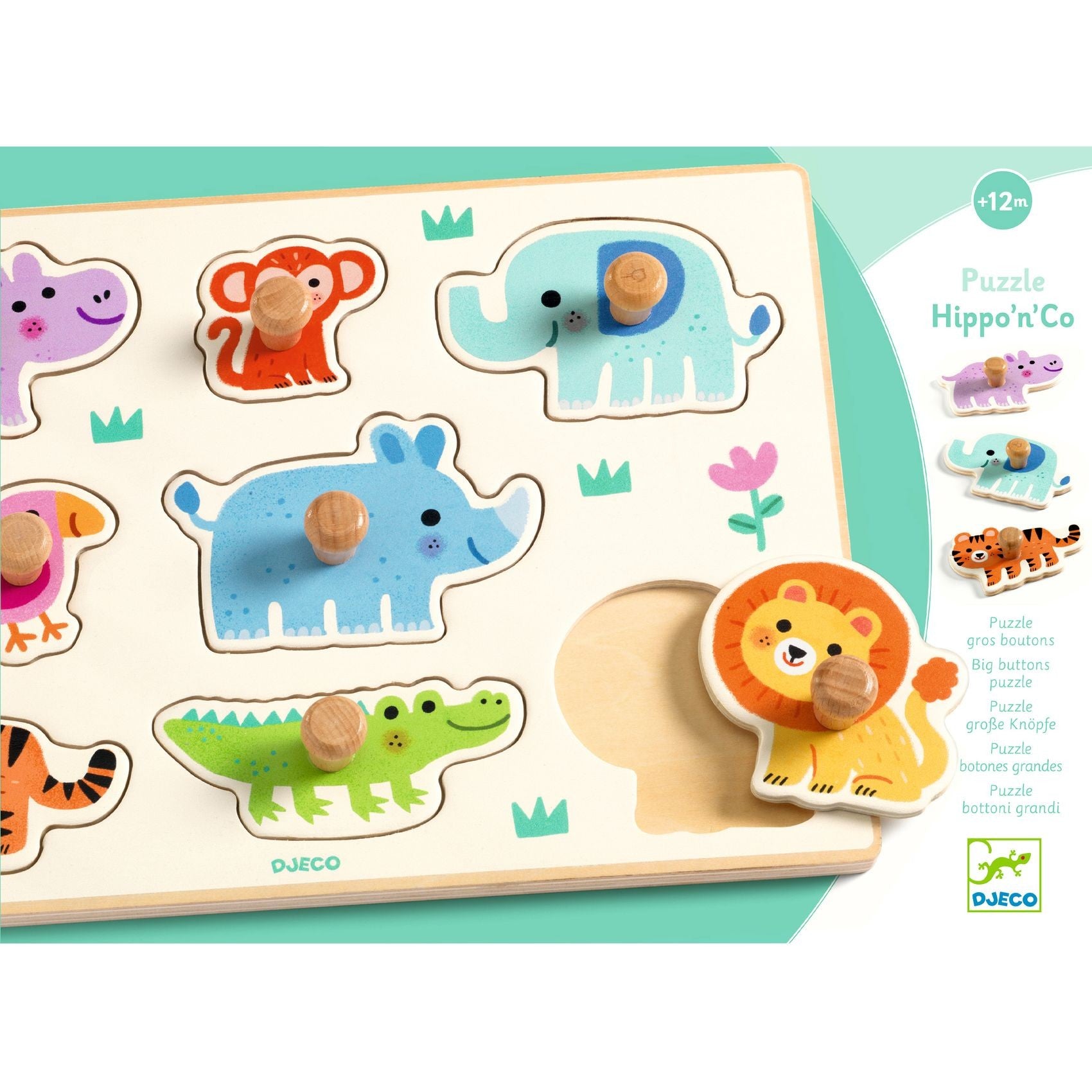 Djeco Hippo'n'Co Wooden Puzzle