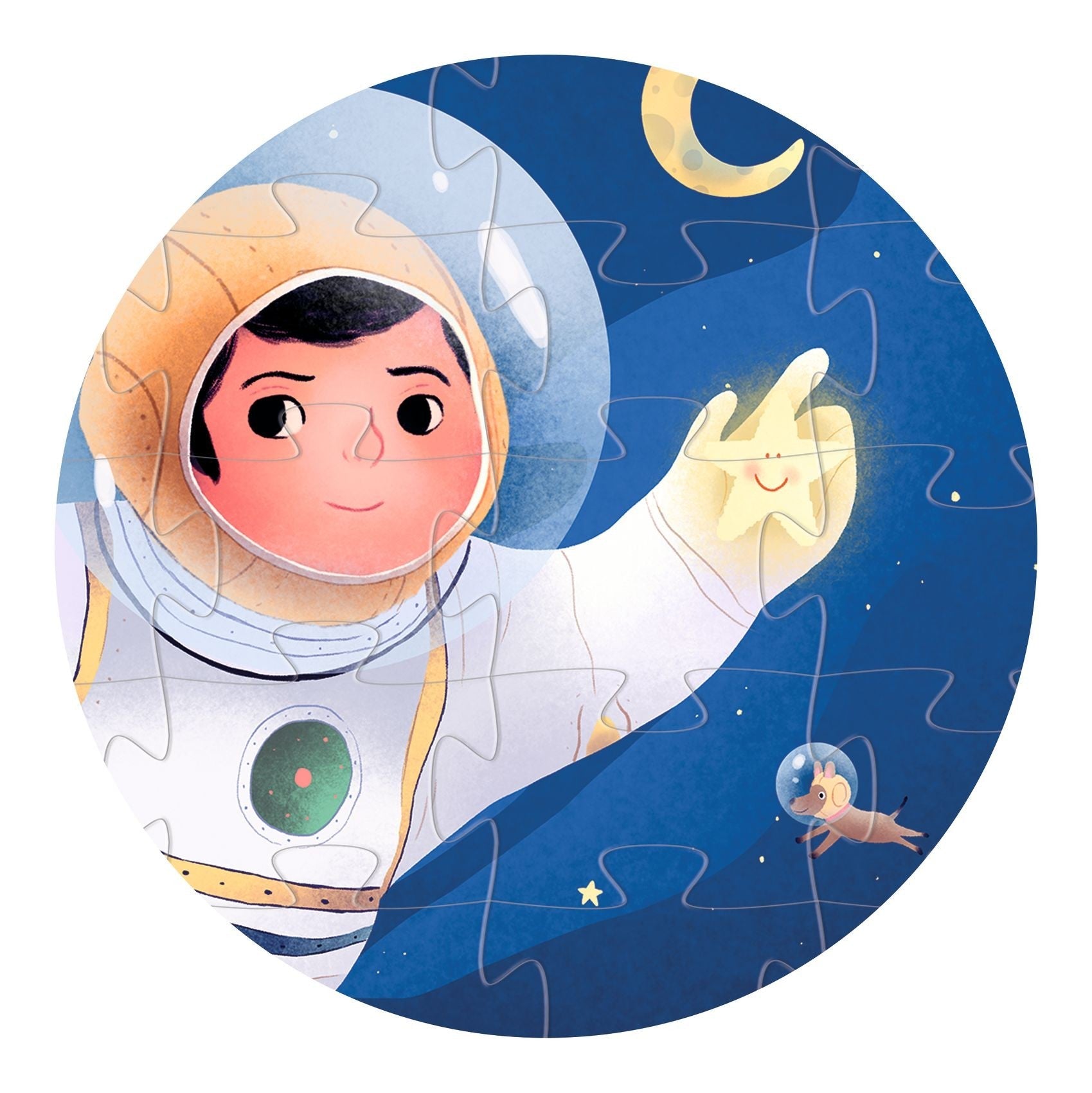 Djeco Silhouette 24 Piece Puzzle - Astronaut On The Moon