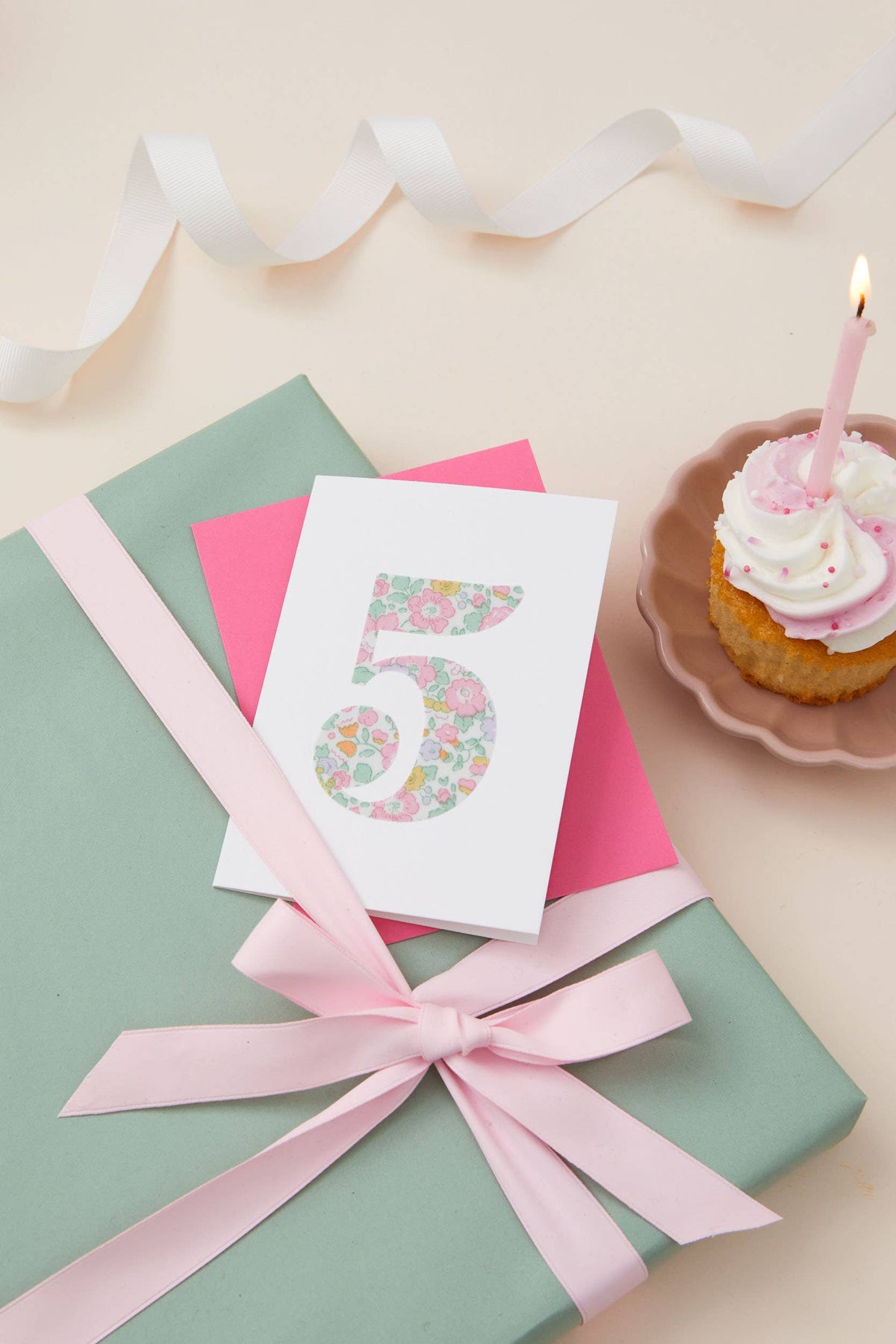 Age 5 Birthday Card | Liberty Fabric Number | A7