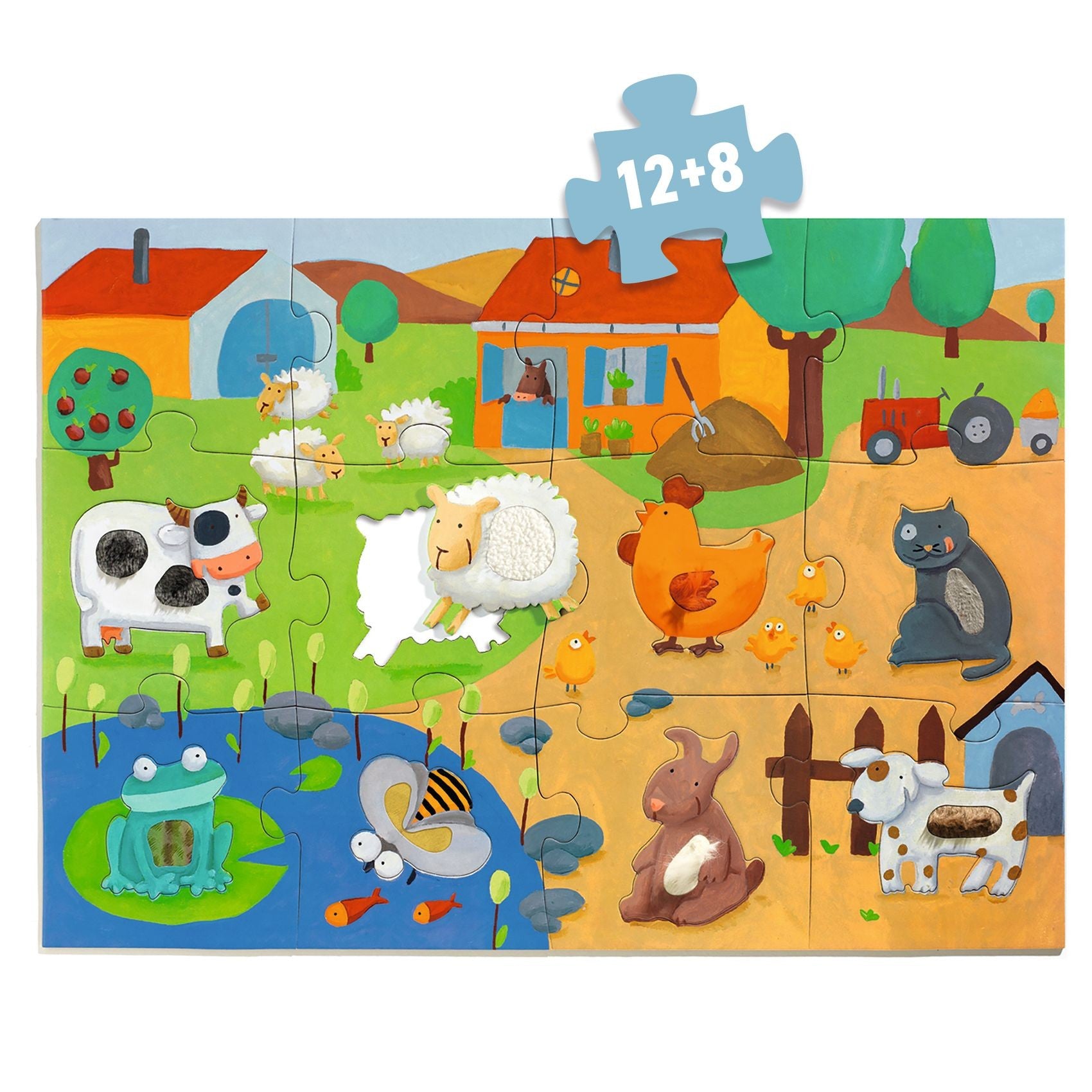 Djeco Tactile Farm Puzzle Multi
