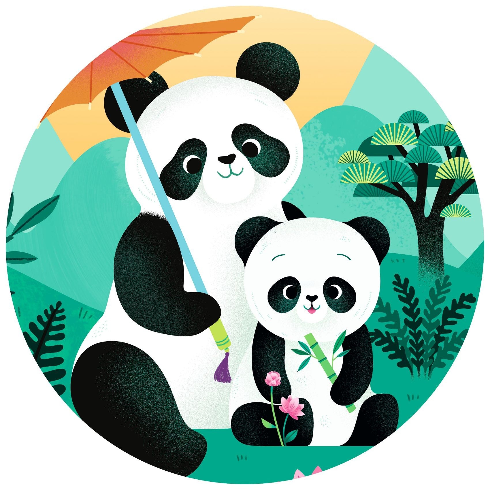 Djeco Silhouette 24 Piece Puzzle - Leo The Panda
