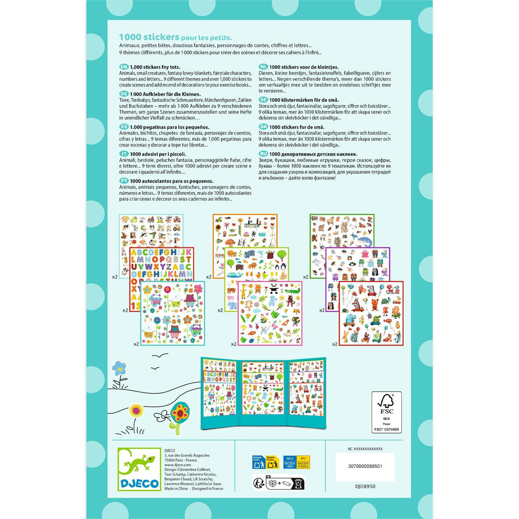 Djeco 1000 Coloured Stickers - For Little Ones