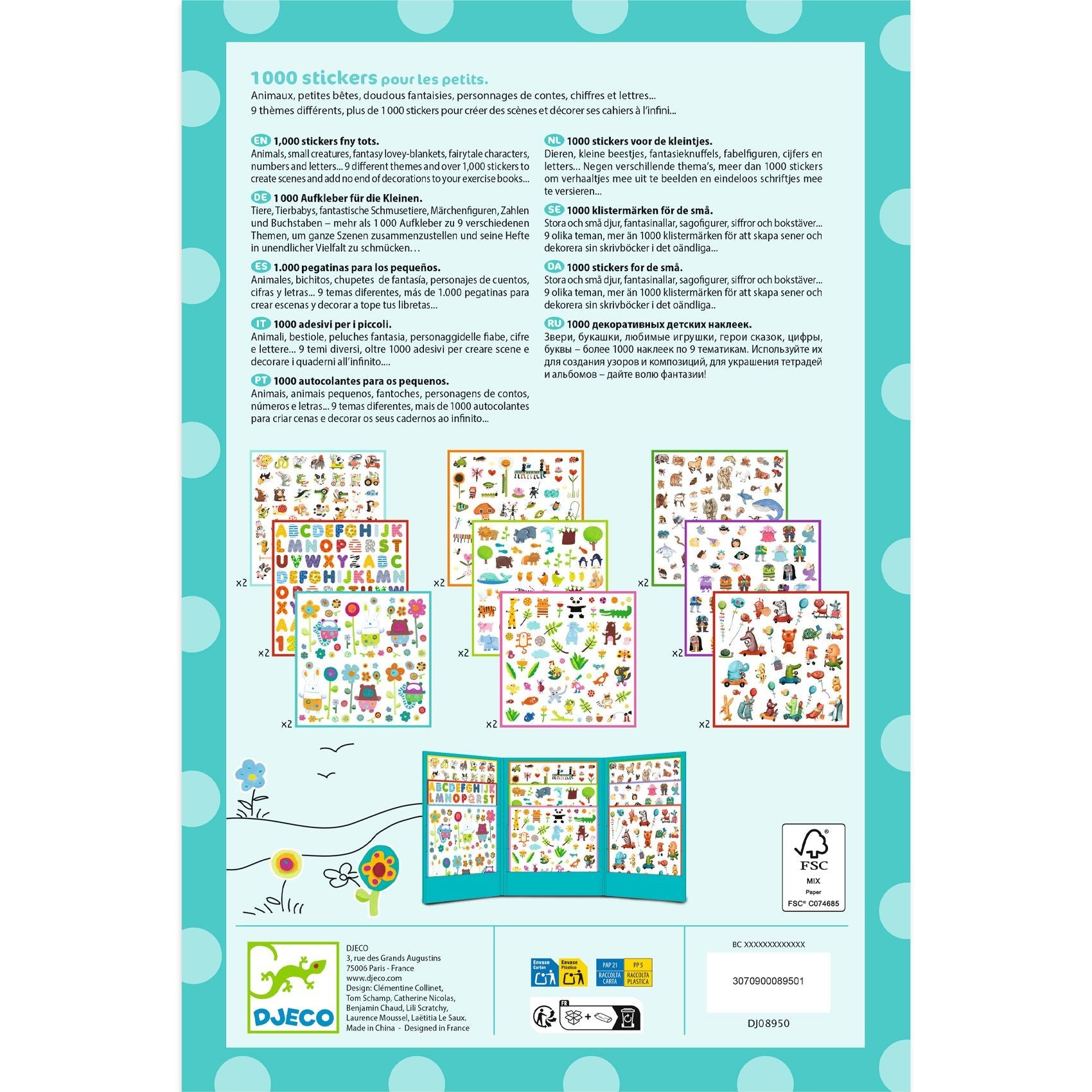 Djeco 1000 Coloured Stickers - For Little Ones