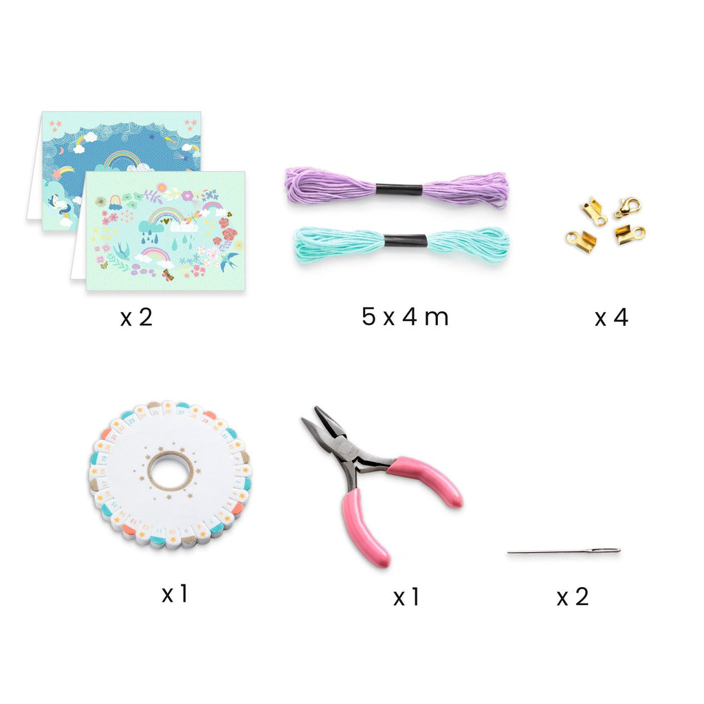 Djeco Kumihimo Rainbow You And Me Twin Bracelets Craft Kit