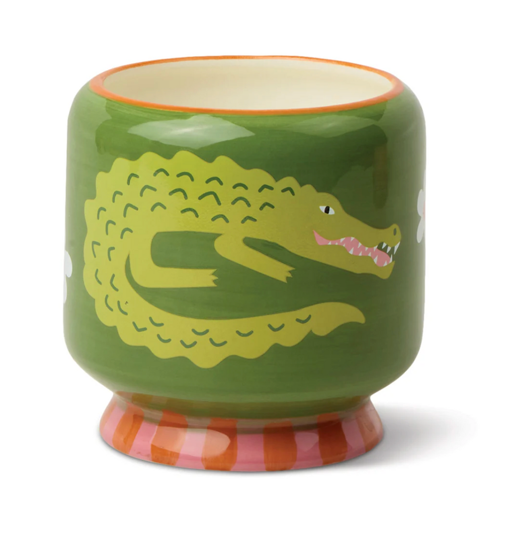 Paddywax Crocodile Ceramic Candle - Prickly Pear