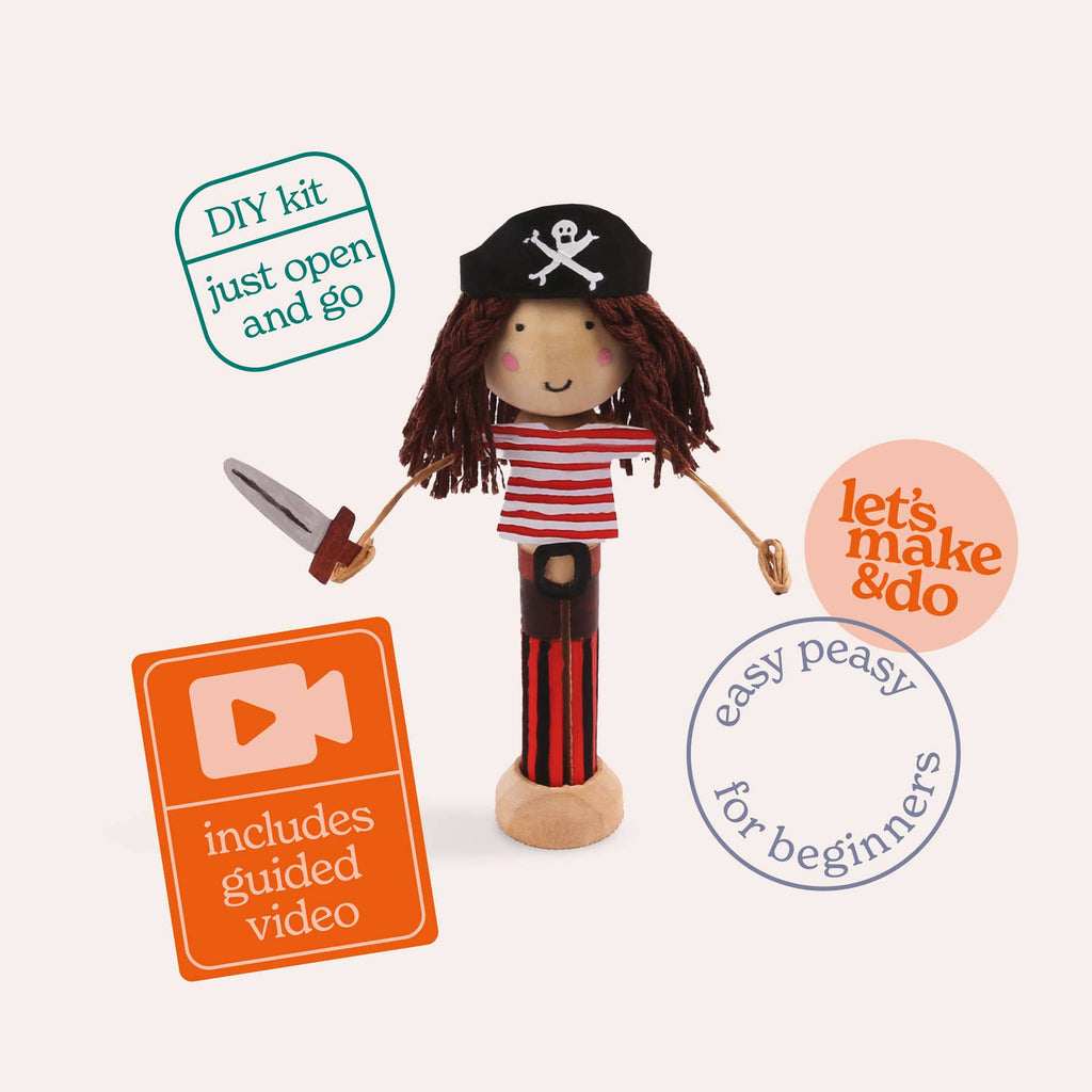Make Your Own Pirate Craft Kit - Wooden Painting Gift Set