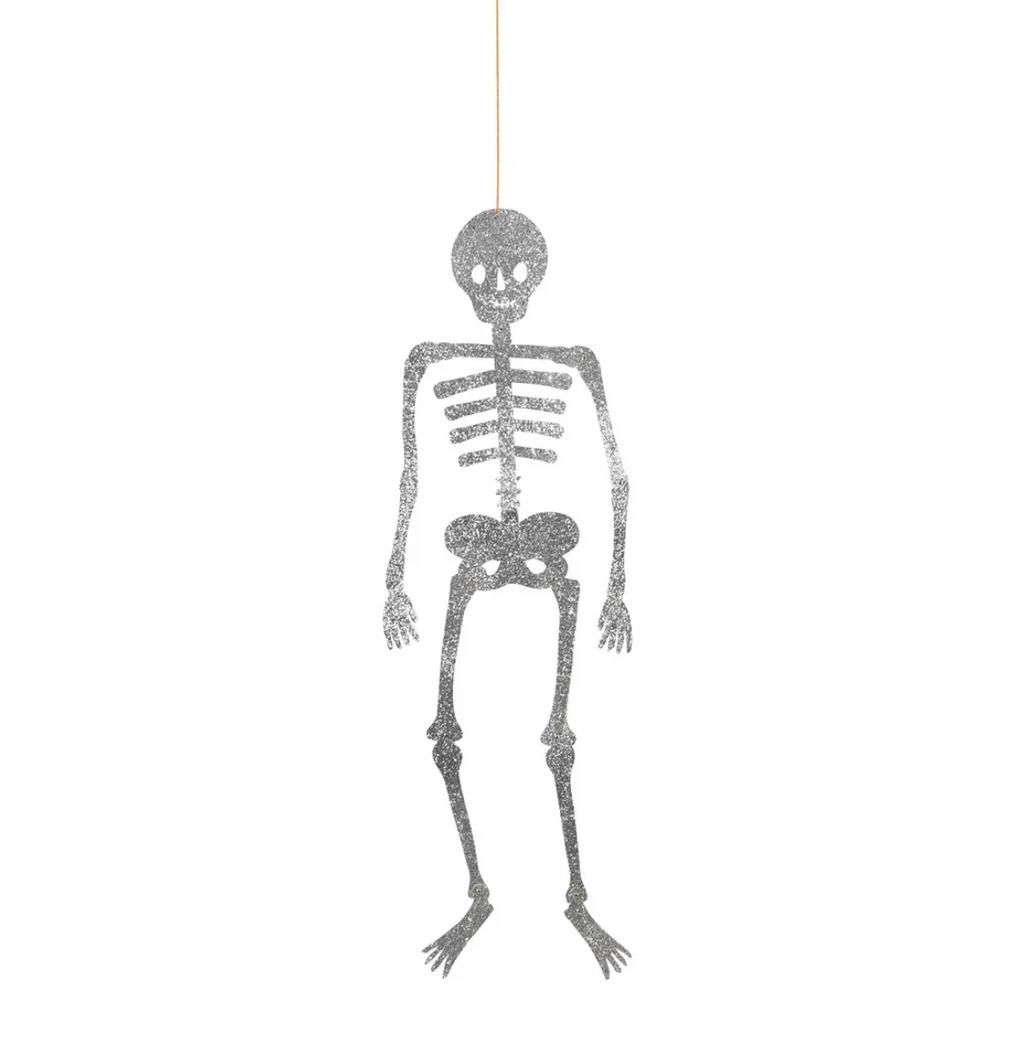 Meri Meri Halloween Glitter Jointed Skeleton Decorations (x6)