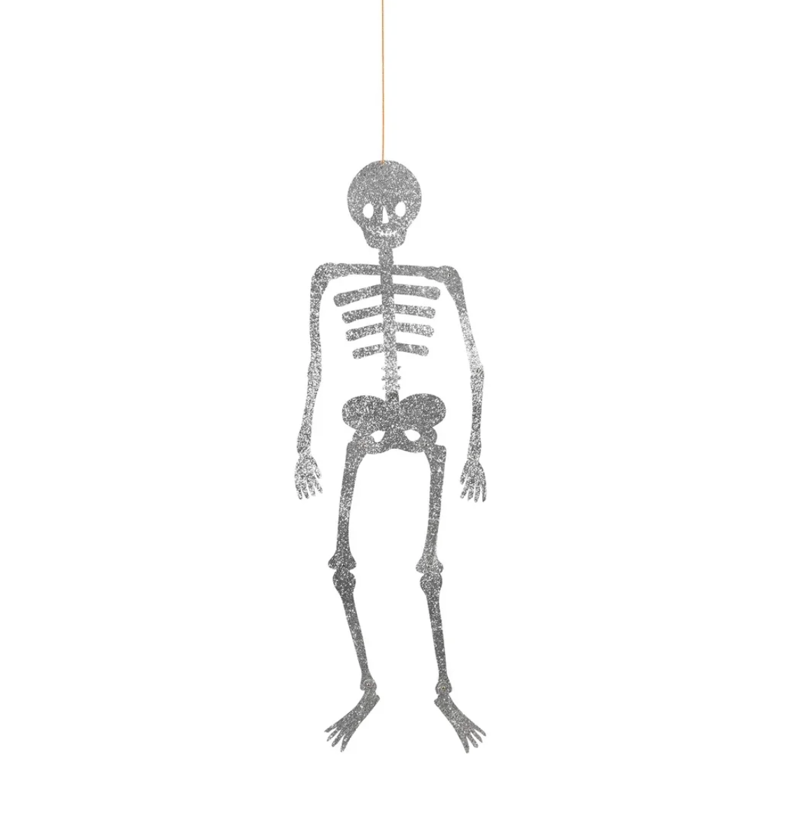 Meri Meri Halloween Glitter Jointed Skeleton Decorations (x6)