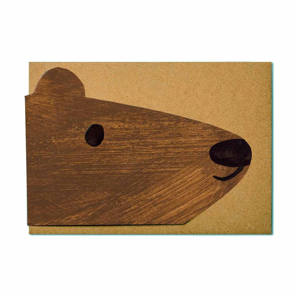 Brown Bear Shaped Greeting Card
