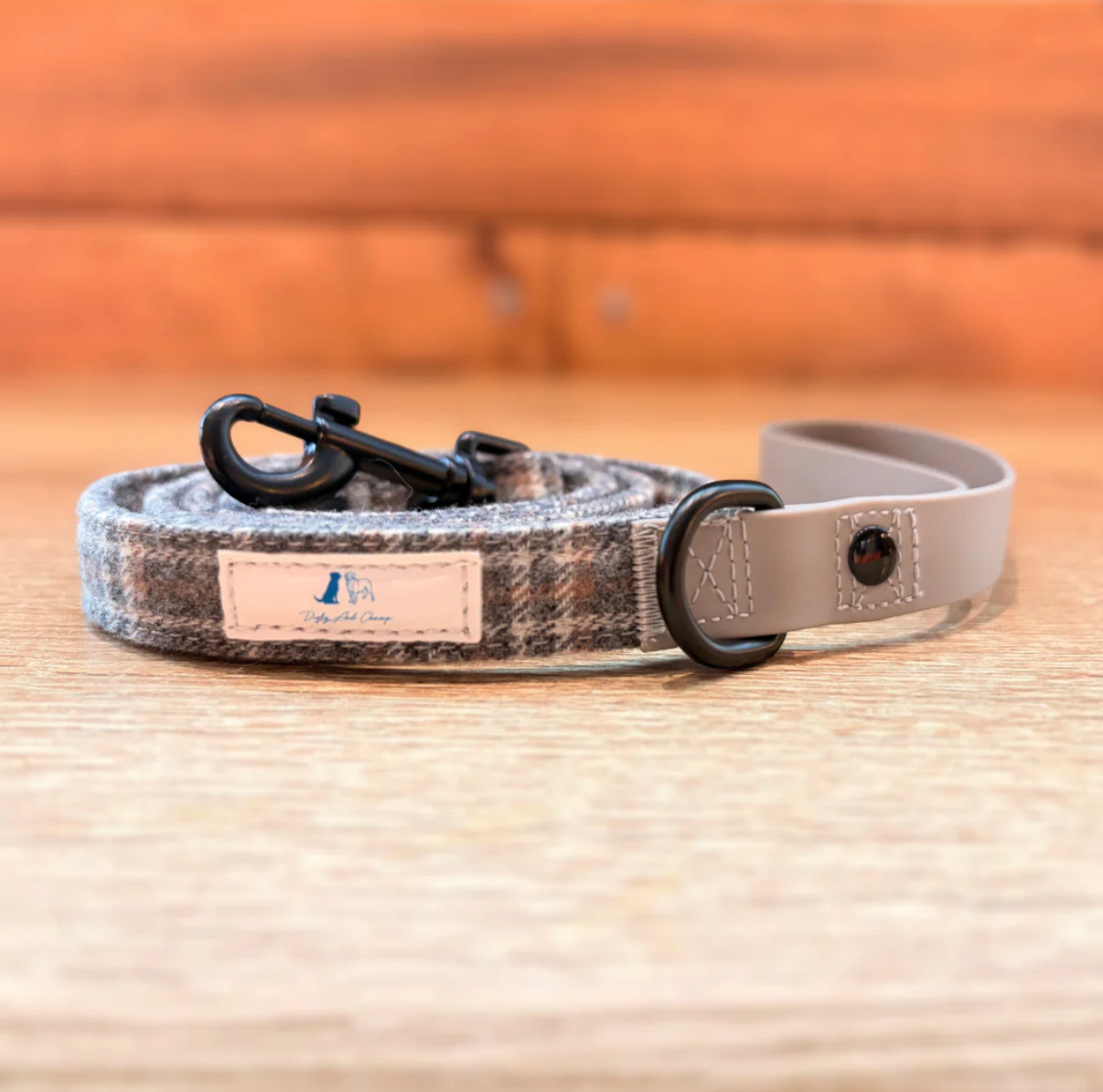 Digby And Champ Grey Tartan Dog Lead