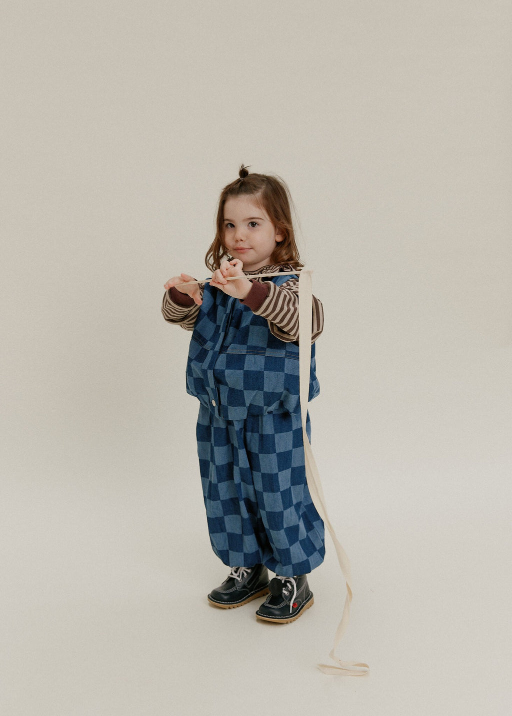 Claude & Co Murphy Checkerboard Balloon Denim Trouser