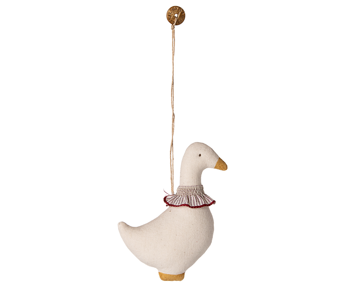 Maileg Fabric ornament, Goose - Red scarf