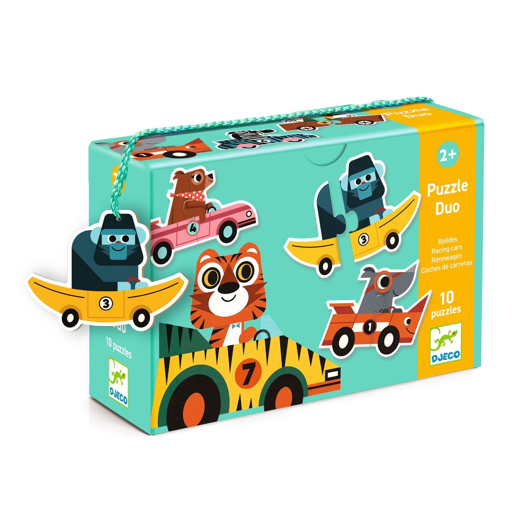 Djeco 10 Duo Puzzles - Racing Cars