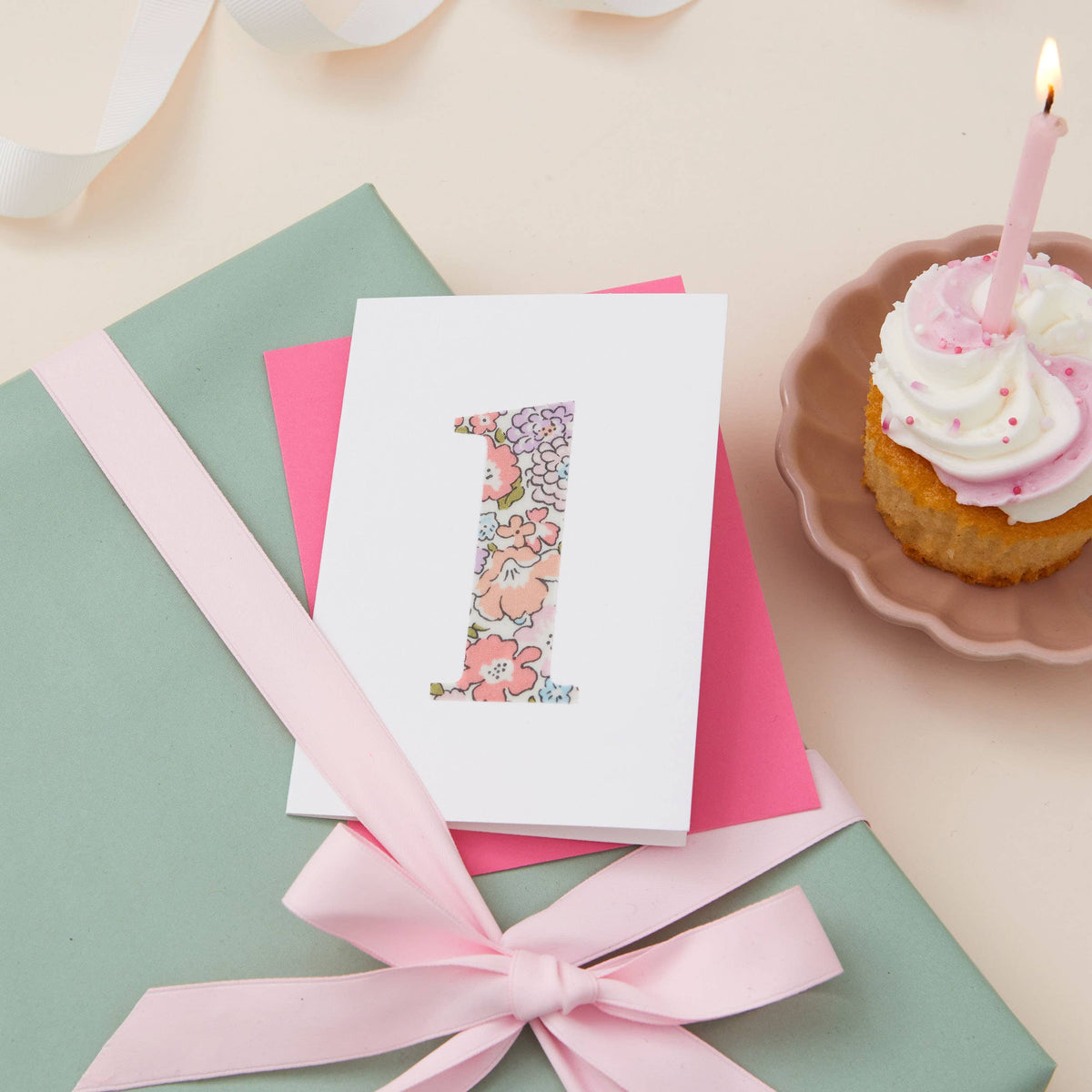 Age 1 Birthday Card | Liberty Fabric Number | A7