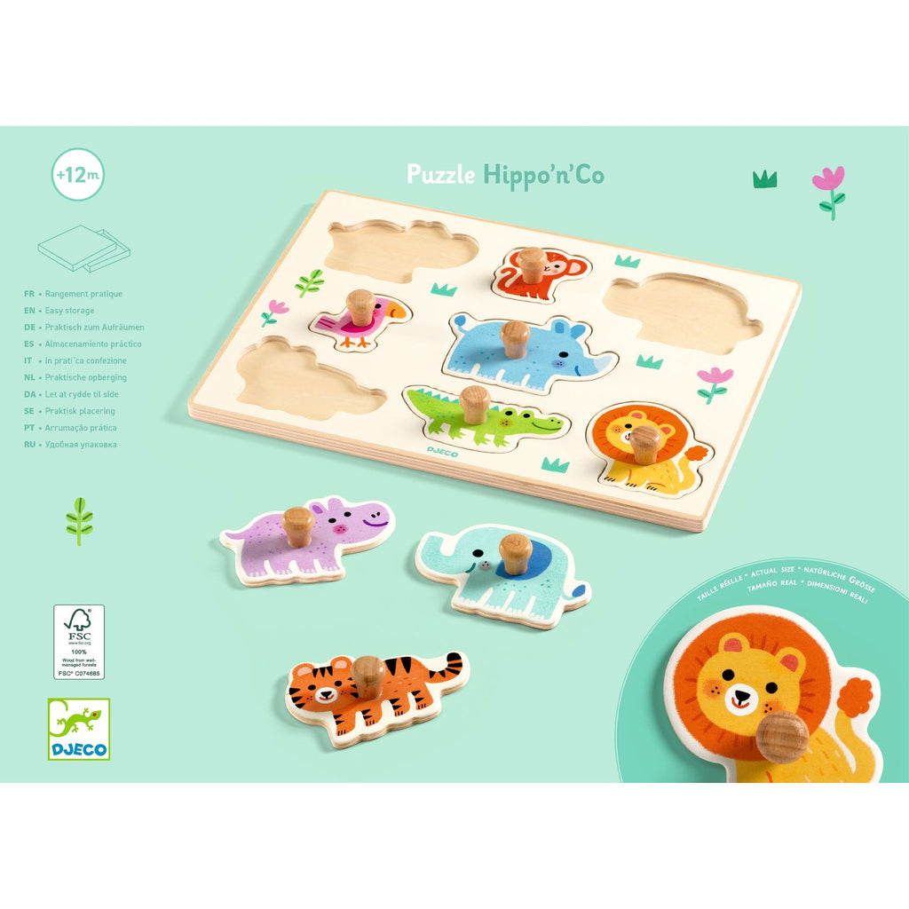 Djeco Hippo'n'Co Wooden Puzzle