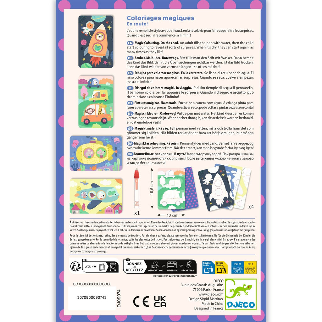 Djeco Magic Water Colouring Boards - On The Road