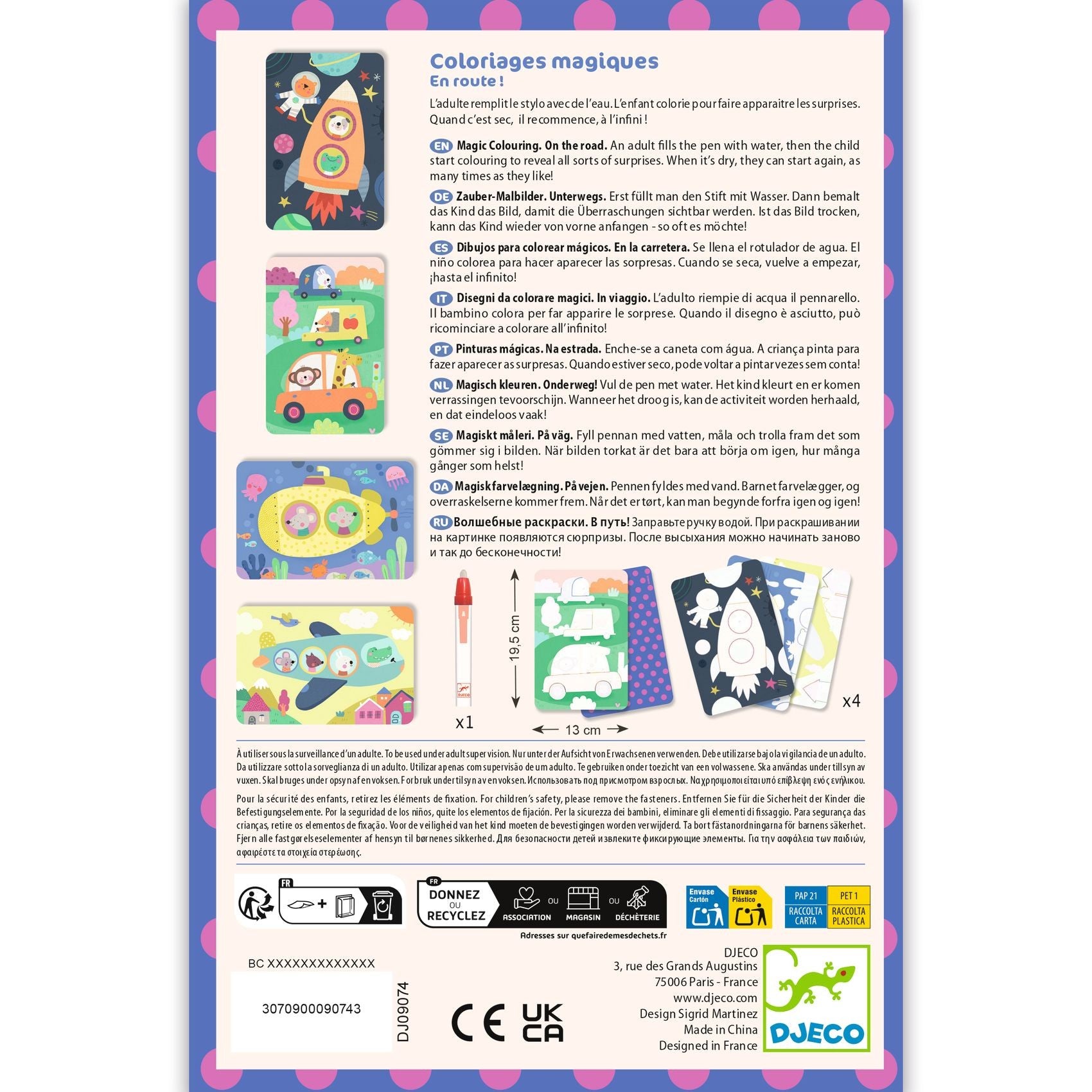 Djeco Magic Water Colouring Boards - On The Road
