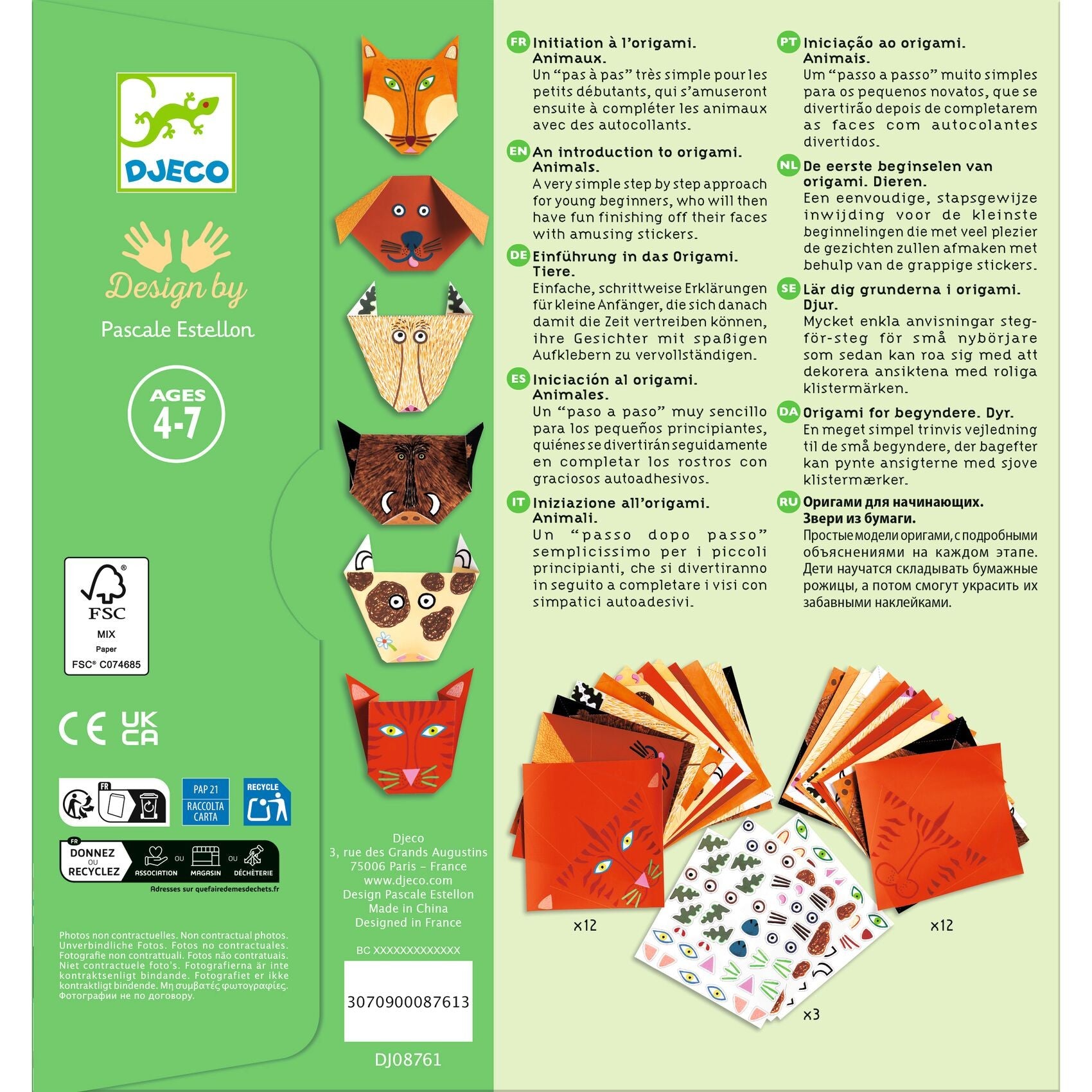 Djeco Origami Craft Set - Animals
