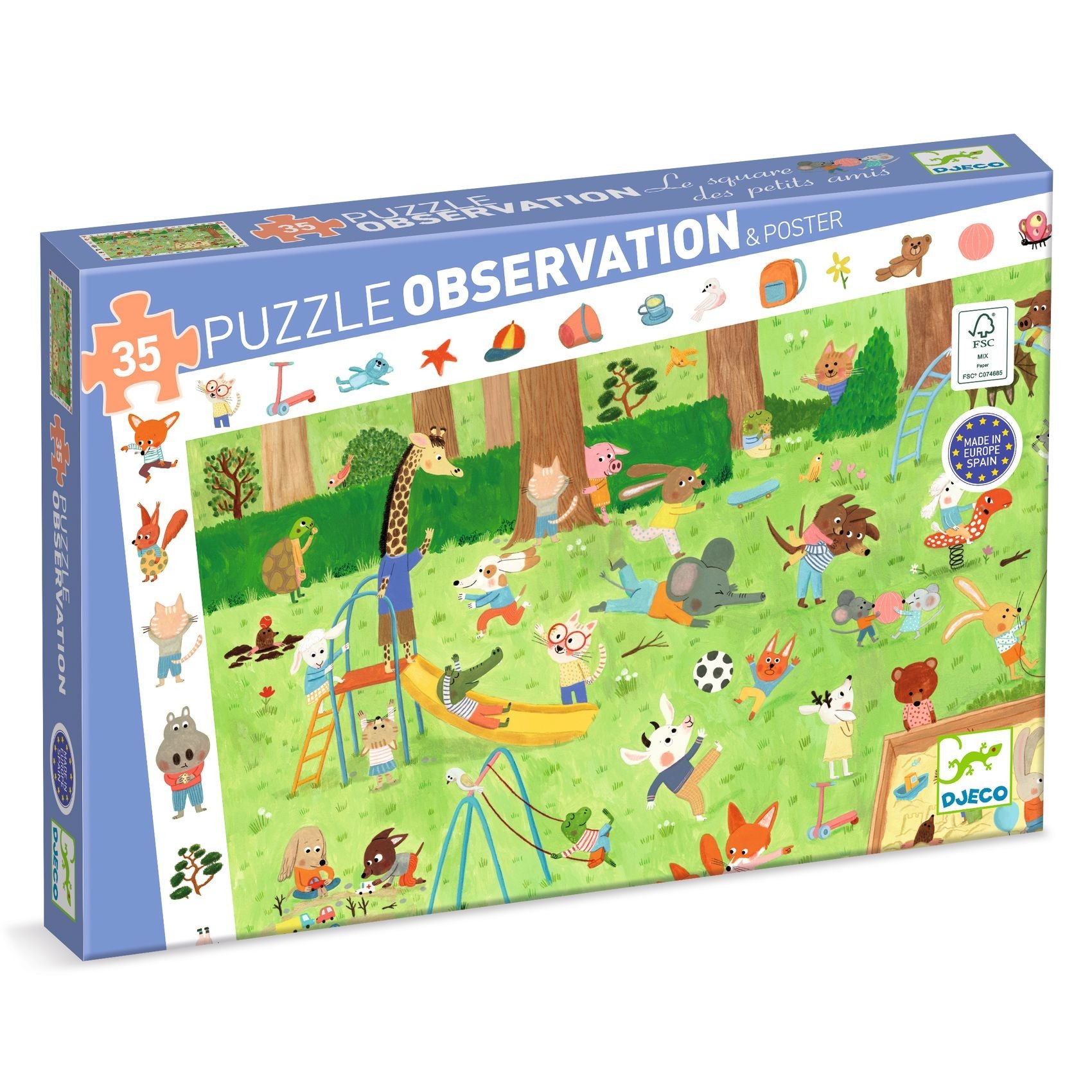 Djeco 35 Pieces Puzzle - Little Friends Garden