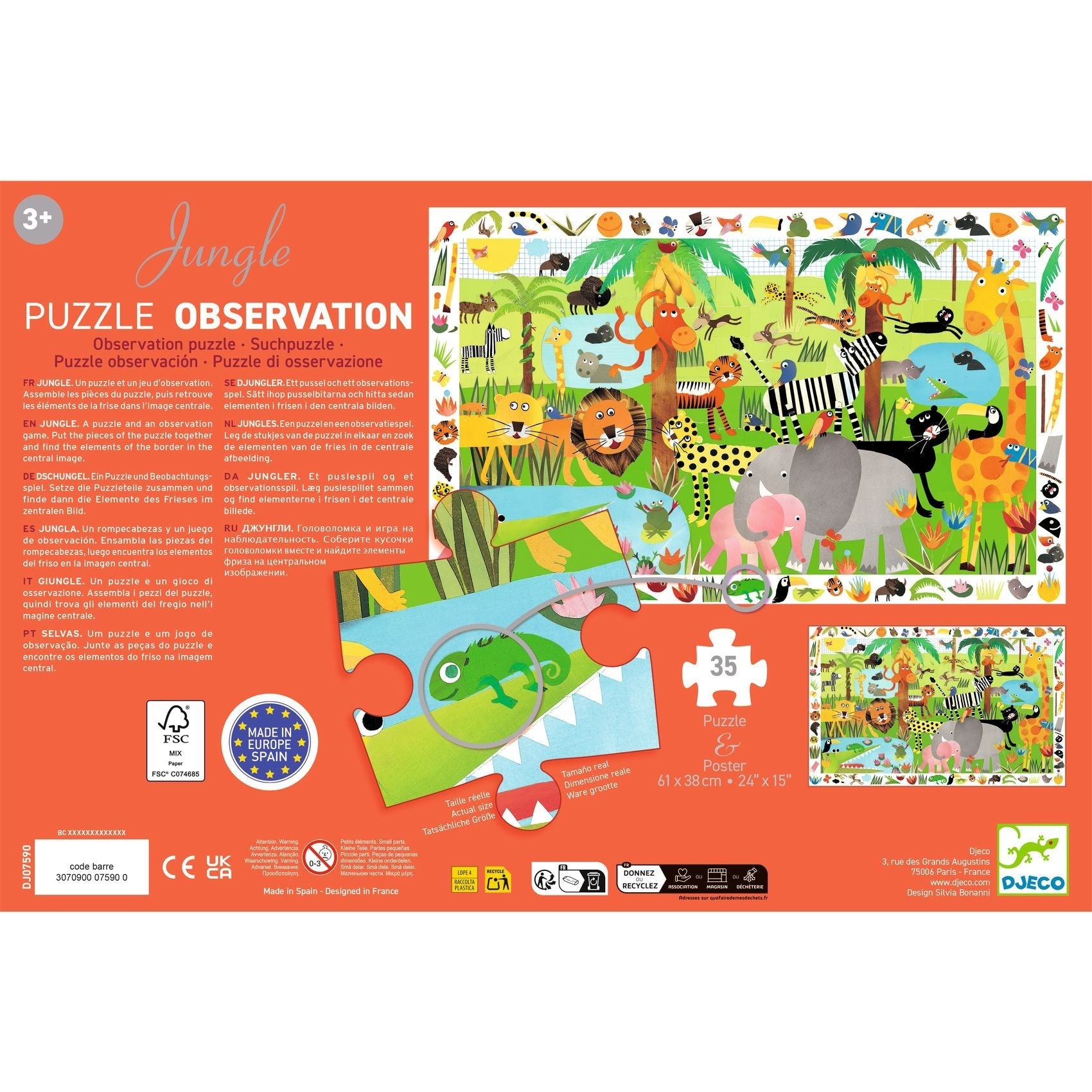 Djeco 35 Pieces Puzzle - Jungle