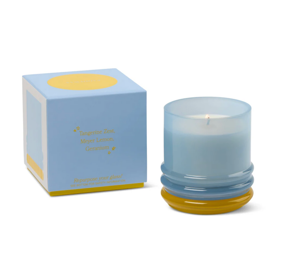 Paddywax Glass Candle Blue and Yellow - Zesty Lemon