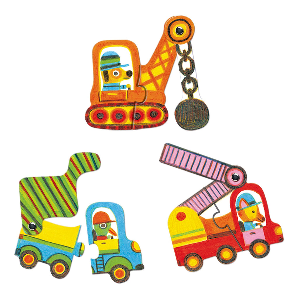 Djeco 6 Duo Puzzles - Articulo Vehicles