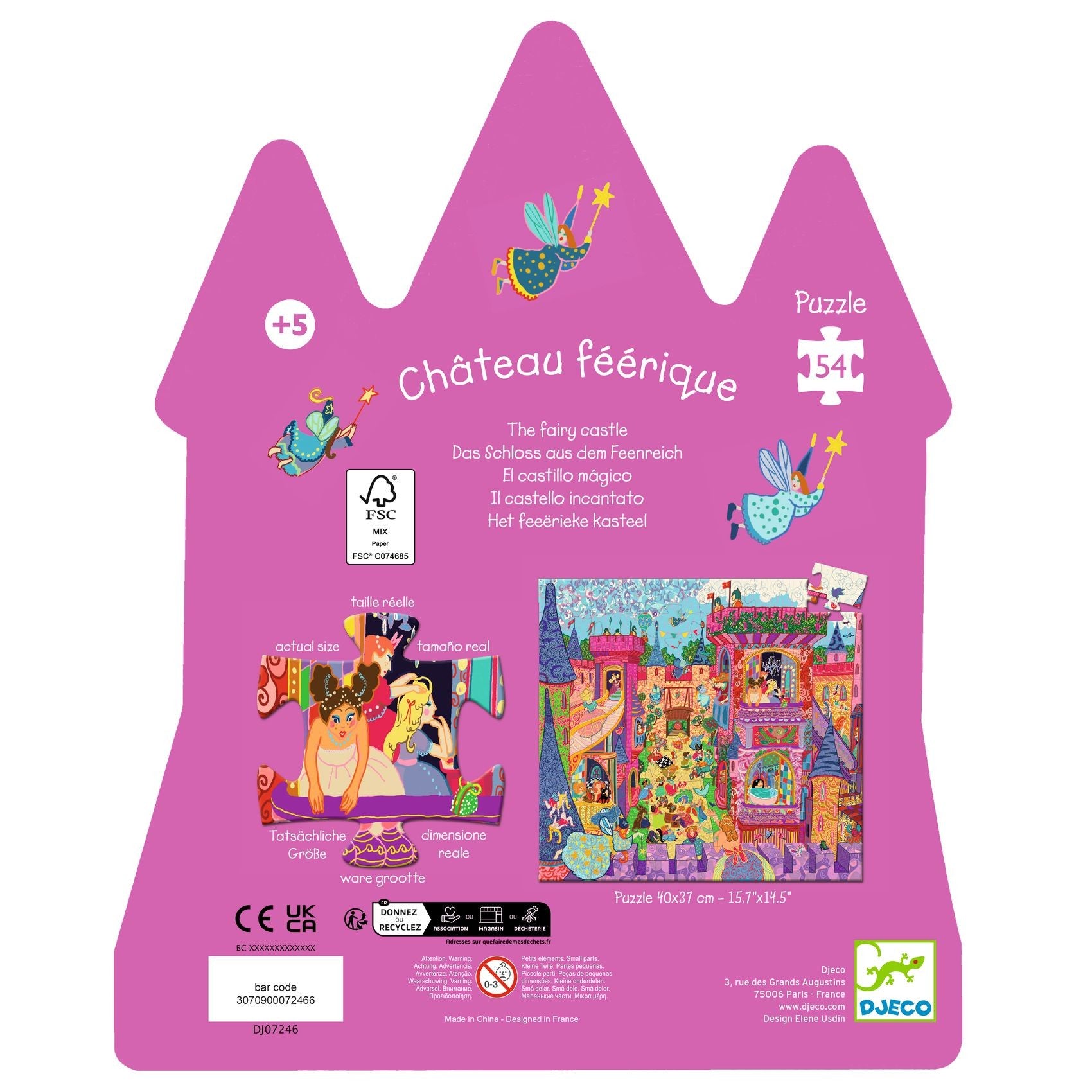 Djeco Silhouette 54 Piece Puzzle - The Fairy Castle