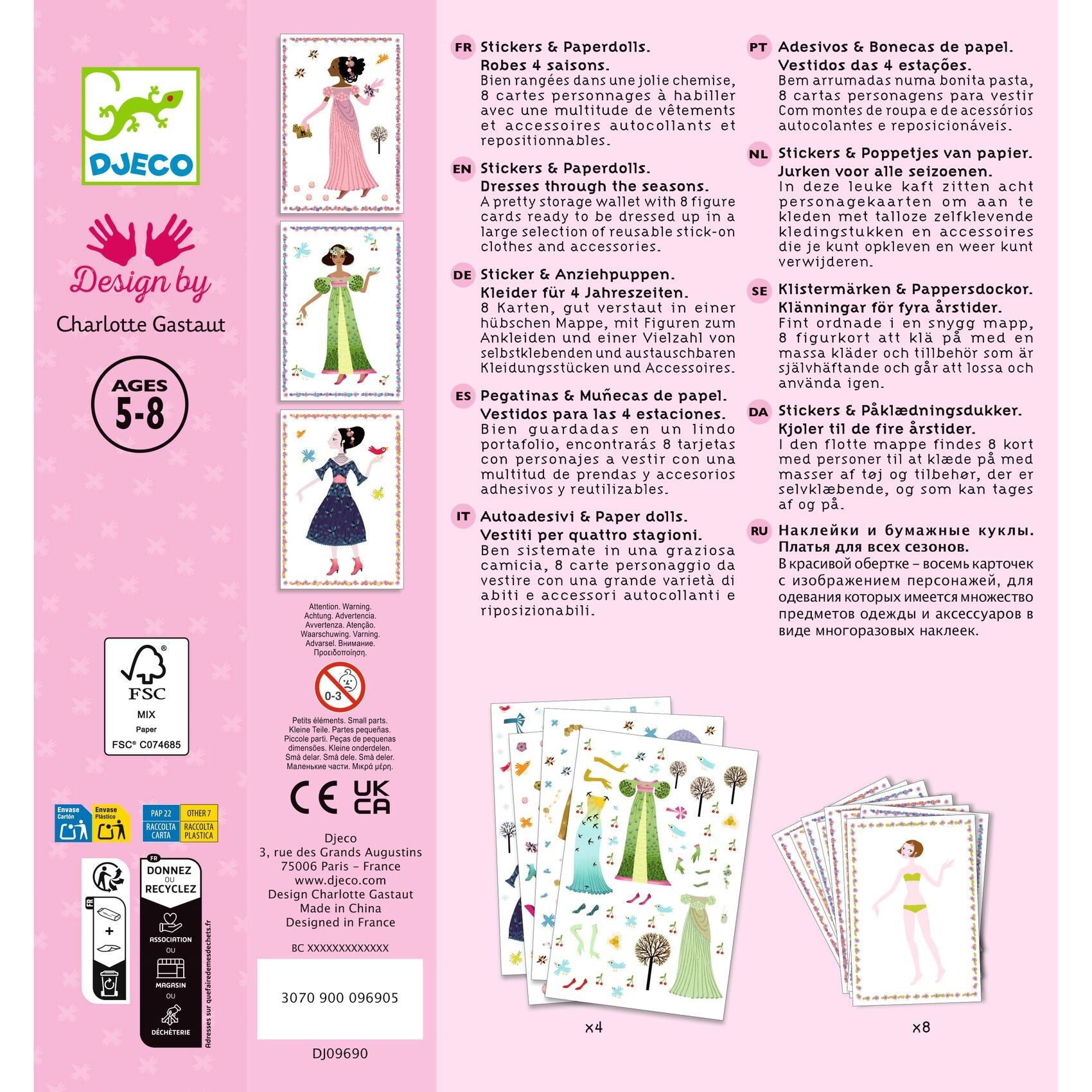 Djeco Dresses Through the Seasons Paper Dolls Set