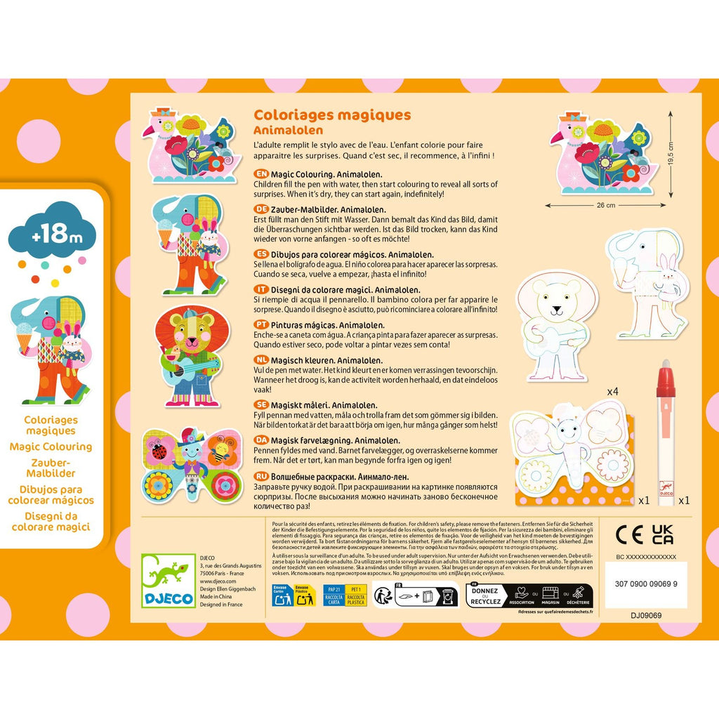 Djeco Magic Water Colouring Boards - Animalo Len