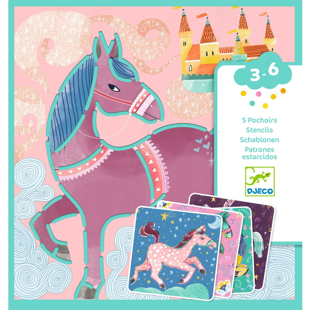 Djeco Stencil Craft Set - Horses