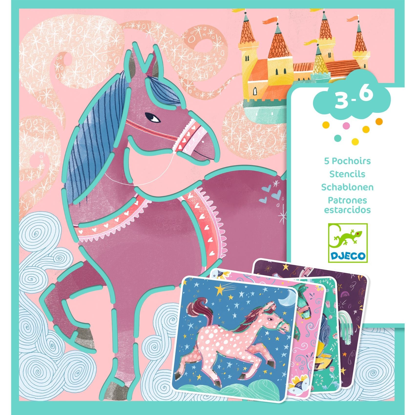 Djeco Stencil Craft Set - Horses